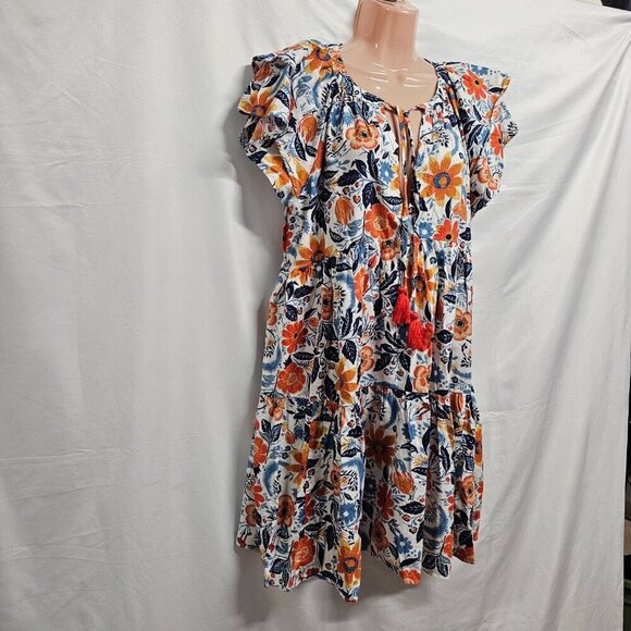 Anthropologie Flannel Pajama Dress Women Size 5 Real Fun, Wow Floral Tiered - Picture 16 of 16